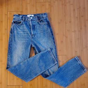 Reformation Jeans Denim Blue Size 24 Cynthia High Rise Straight Jeans Pant 28"